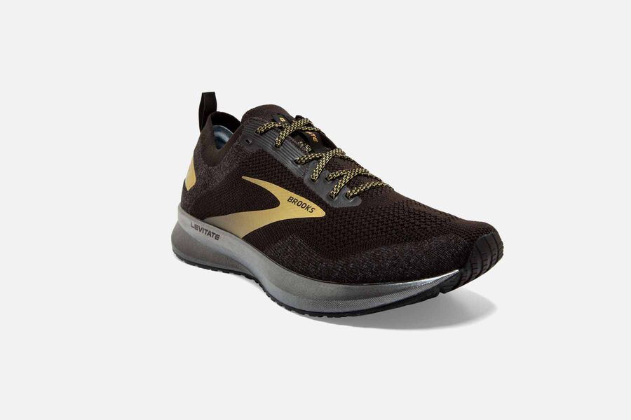 Brooks Israel Levitate 4 Road Running Shoes Mens - Black/Gold - IKA-637145